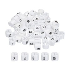 Set of 50 Clothes Hanger Marker Colored Hanger Sizer Number 1-50 White