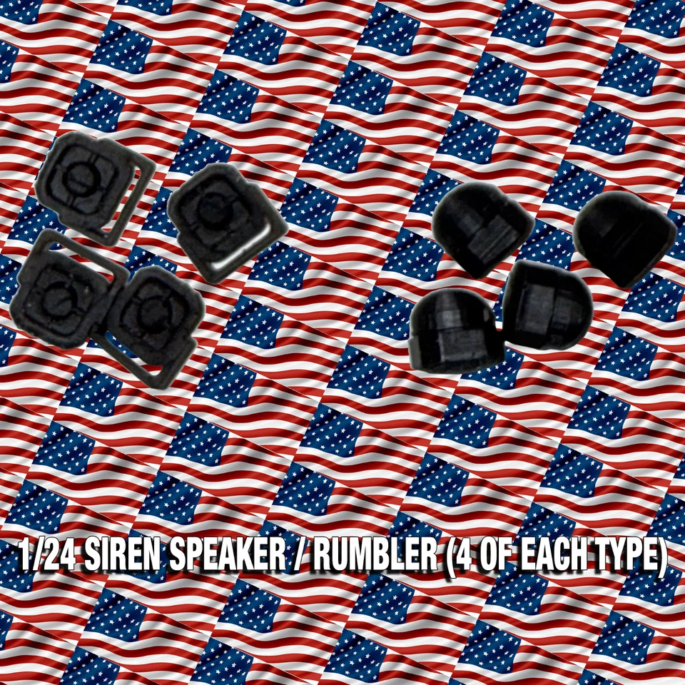 1/24 Diecast Fire/EMS/Police Siren Speaker & Rumbler Pack ( 4 of each type) - Image 3 of 4