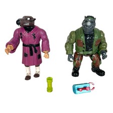 Teenage Mutant Ninja Turtles 1992 Playmates Mutatin    Splinter & Rocksteady Lot