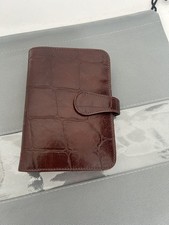 Mulberry Brown Croc Leather Pocket Organiser Filofax Notebook Agenda VGC
