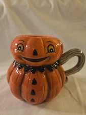 Johanna Parker Halloween Pumpkin Mug Carnival Cottage Collectibles - New