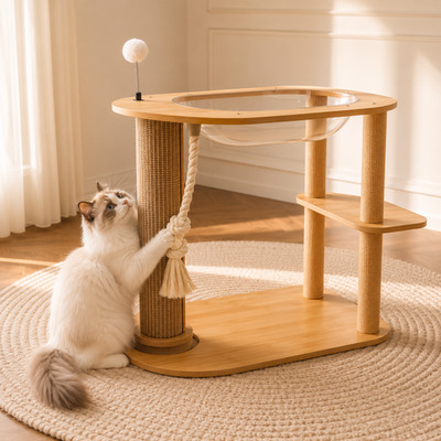 Katzenkratzbett mit Sisalstäben Katzen Activity Center Indoor Katzen