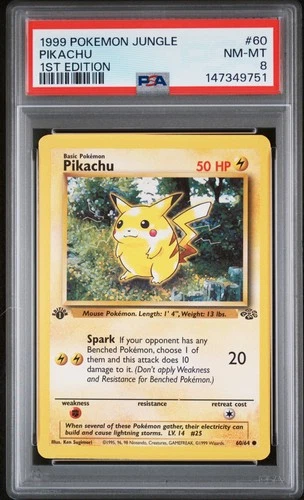 1999 POKEMON JUNGLE 1ST ED #60 PIKACHU PSA 8