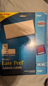 Avery 8160 Easy Peel Printable Address Labels, 1" x 2-5/8", 750 Count, White. 