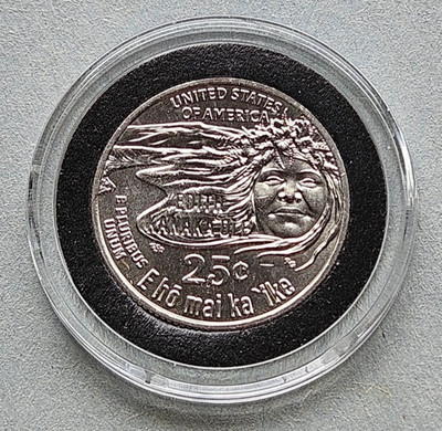 2023 Edith Kanaka'ole ''S'' mint Quarter in a AirTite Capsule
