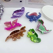 Colorful Dinosaur Hair Claw Funny Chameleon Crab Hair Clip Acetate Claw Clips