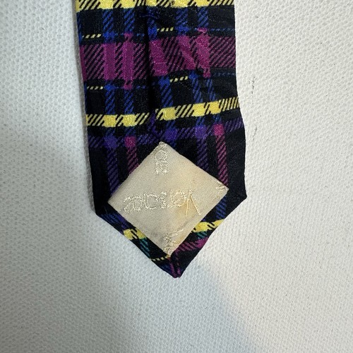 Gianni Versace Vintage 90’s Baroque Medusa Geometric Plaid Blue Silk Men’s Tie - Bild 7 von 8
