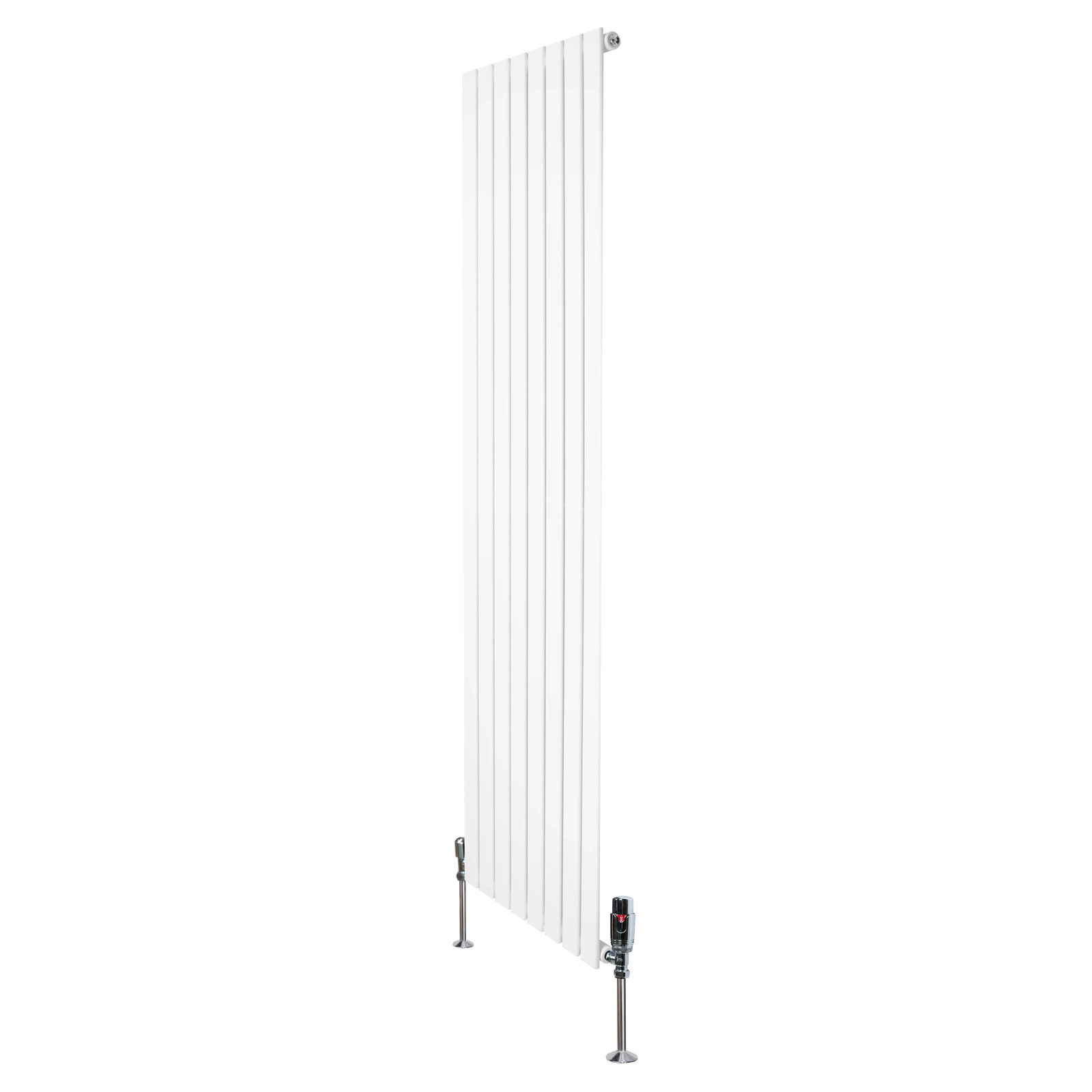 Flat Single Column Radiator 1800mm x 560mm TRV Chrome Valves