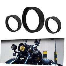 7" Headlight Trim Ring Decorate Visor 4.5" Fog Light Trim Ring Set Turn Black