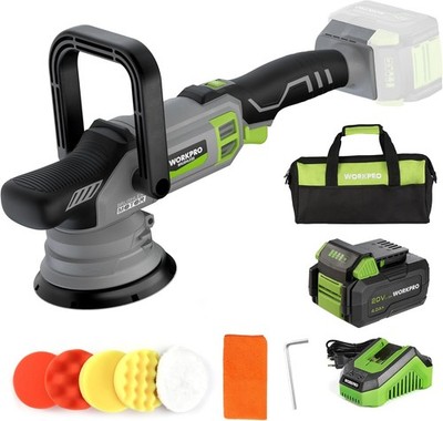 WORKPRO 20V Akku Poliermaschine, Auto Poliermaschine Polierer Kabellos mit 7