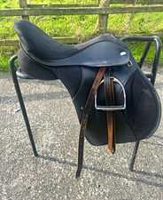Thorowgood Saddle - Black Synthetic and Leather Horse Saddle