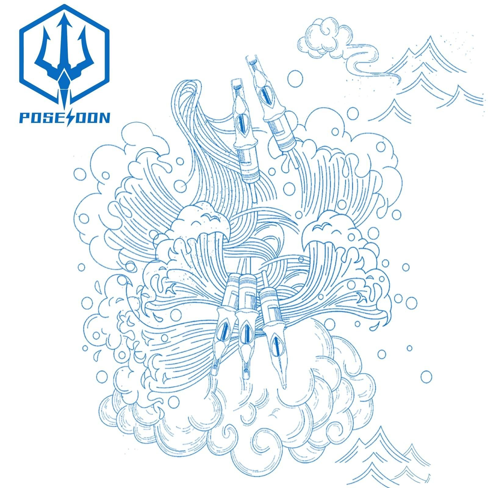 Poseidon V3 Tattoo Cartridge Needles 30pcs Mixed Size 30mix-12rl, Sea Blue - second product detail image