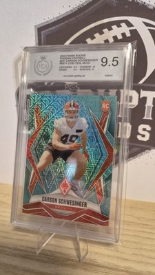 2025 Panini Phoenix - Carson Schwesinger #201 Teal Mojo /50 (RC) Browns PGS 9.5