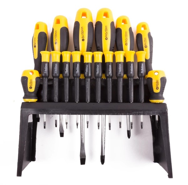 Schraubendreher Satz 18-Tlg + StäNder Schlitz Ph Torx Schraubenzieher Set Kreuz-image