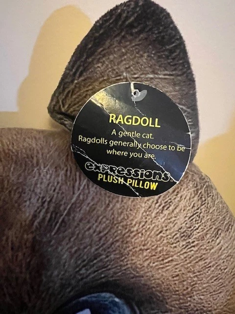 ALMOHADA DE PELUCHE RAGDOLL 15x10, con etiqueta POR ALMAR HERMOSA Foto 2 de 4