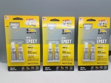 Super Glue Brand Metal Bond Epoxy Adhesive Gray 5 Min Setting 3 Packs 18g Total