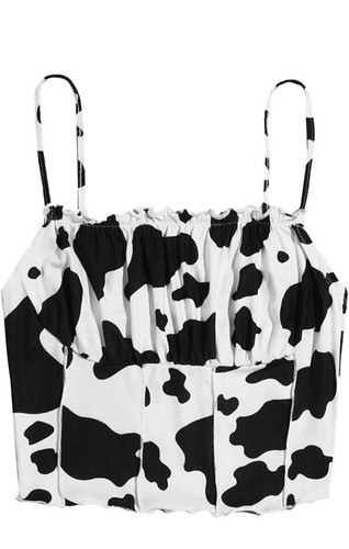 crop top cow print