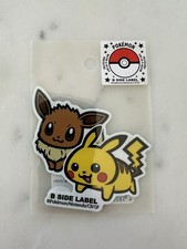 Eevee Pikachu Sticker B SIDE LABEL Pokemon Center From Japan