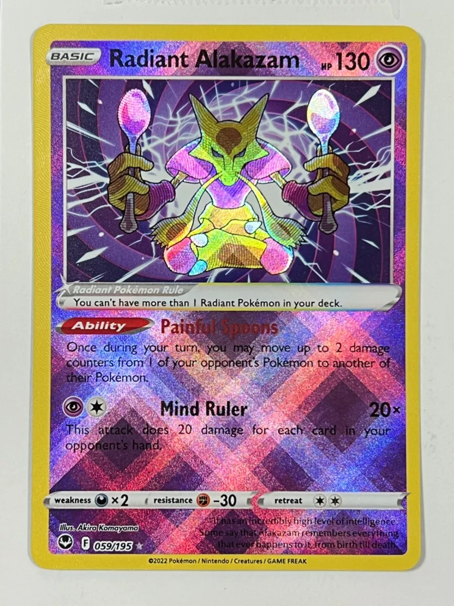 Pokemon Radiant Alakazam 059/195 Silver Tempest Near Mint