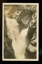 Real photo postcard RPPC Switzerland Hotel Handeck waterfall view Vintage