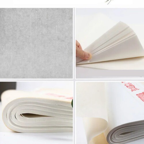 100sheets/pack Rice Paper Half-Ripe Xuan Paper Chinese Calligraphy Writing Raw - Bild 4 von 43