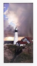 White Gallery Picture Frame Lighthouse Magnificent View - 11" x 22"