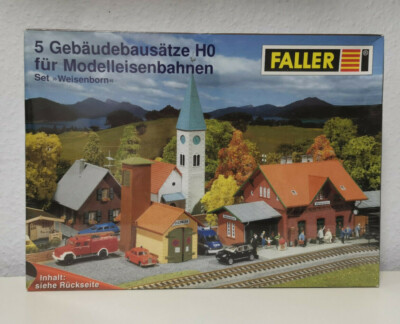 Faller Set ''Weisenborn'' 5 Gebäudebausätze für Eisenbahnen mit OVP Unbespielt