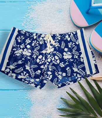 IL SOLE Women's Board Shorts Swim Shorts Bottoms BEACH Blue Floral Sz XL Juniors