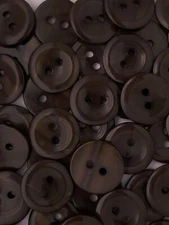 SIZE 24L - 5/8", VARIEGATED BUTTON, CHOCOLATE, 1 GROSS, SHINY FINISH