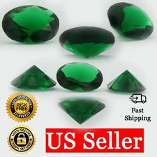 Loose Oval Cut Emerald CZ Stone Single Green Cubic Zirconia May Birthstone Shape