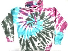 Tie Dye Pullover Hooded Sweatshirt Front Pocket Adult Hoodie