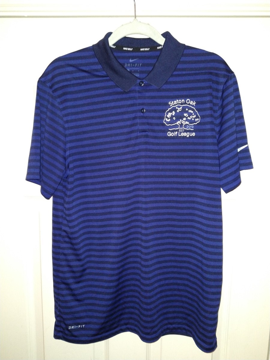 Nike Golf Striped Short Sleeve Polo Shirt Men's sz Medium Staton