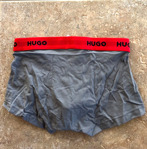 Boss HUGO Briefs Boxers 3 Pack Mens S Triplet Pack Grey, Grey Logo & Black NIP - 第 6/10 張圖片