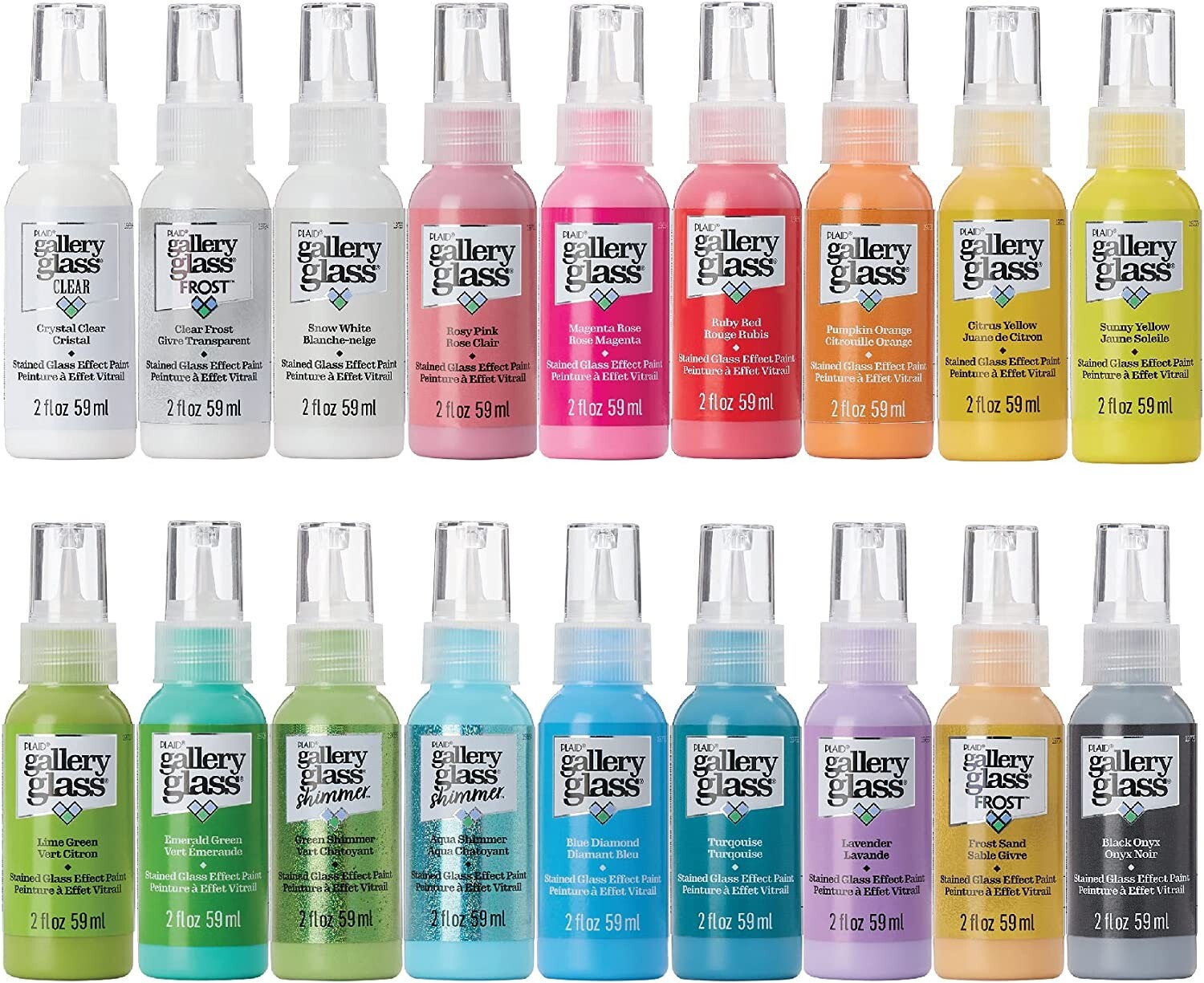 2 Fl Oz (Pack of 18) Gallery Glass NonToxic Window Acrylic Craft Paint Set Don’t Fret About Debt
