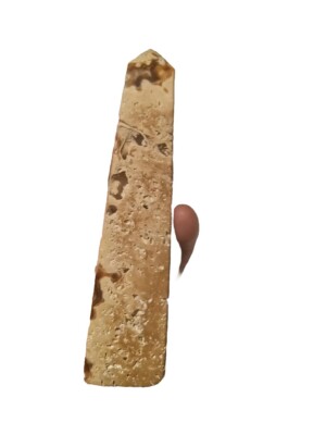 Chocolate Calcite Tower 12.6oz 358g 6.3'' Natural  Point Obelisk Crystal w Druzzy