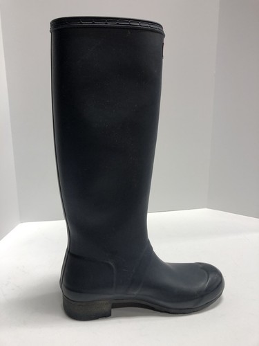 Navy Tall Matte Rain Boots Size 