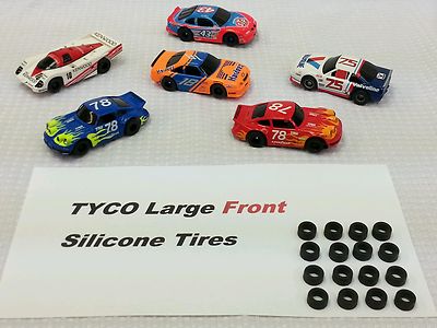  16 Large Front Silicone Tires  For TYCO 440 Hp7 440-x2  HO Slot Car Parts