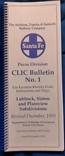ATSF Santa Fe Pecos Div CLIC Bulletin #1 Lubbock Slaton Plain View 130 pages