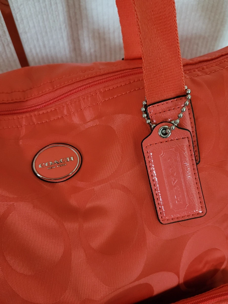 Coach nylon weekender tote top