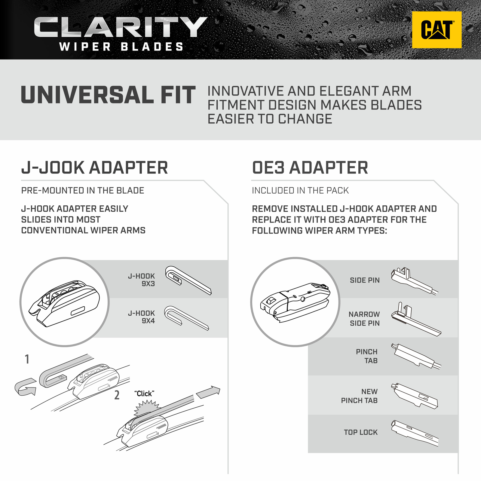 CAT Clarity Windshield Wiper Blades 26+18" Perfect Fit 20162020 Chevy