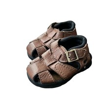 OshKosh B'gosh Toddler Boy's Leather Brown Fisherman Sandals Size 4