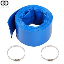 3" x 25 FT Heavy Duty Reinforced Flat Discharge Hose with Two Hose Collets