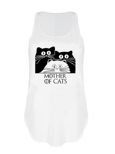 Mother of Cats tank top GOT paw fan art vest cat feline kitten lover singlet - Picture 2 of 10