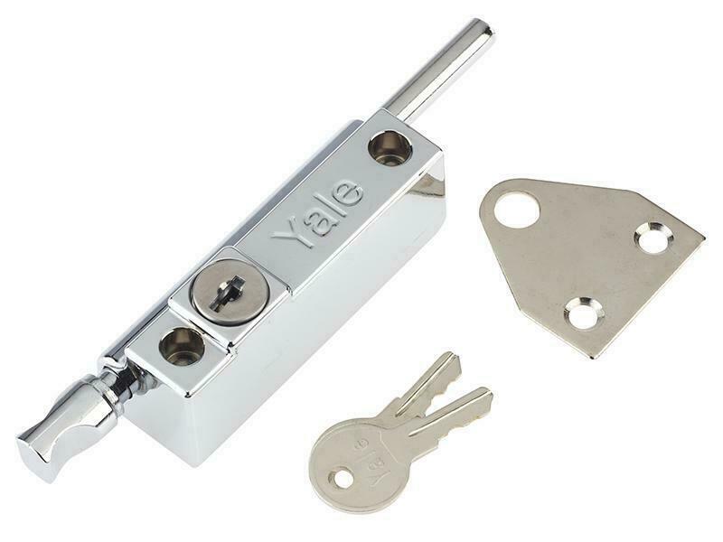 Yale Locks P124 Door Push Bolt Polished Chrome Finish Visi YALP124CH