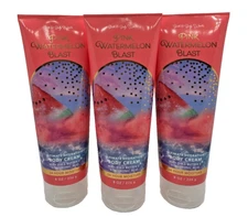 Bath & Body Works LOT of 3 Tubes PINK WATERMELON BLAST Body Cream Lotion 8 oz