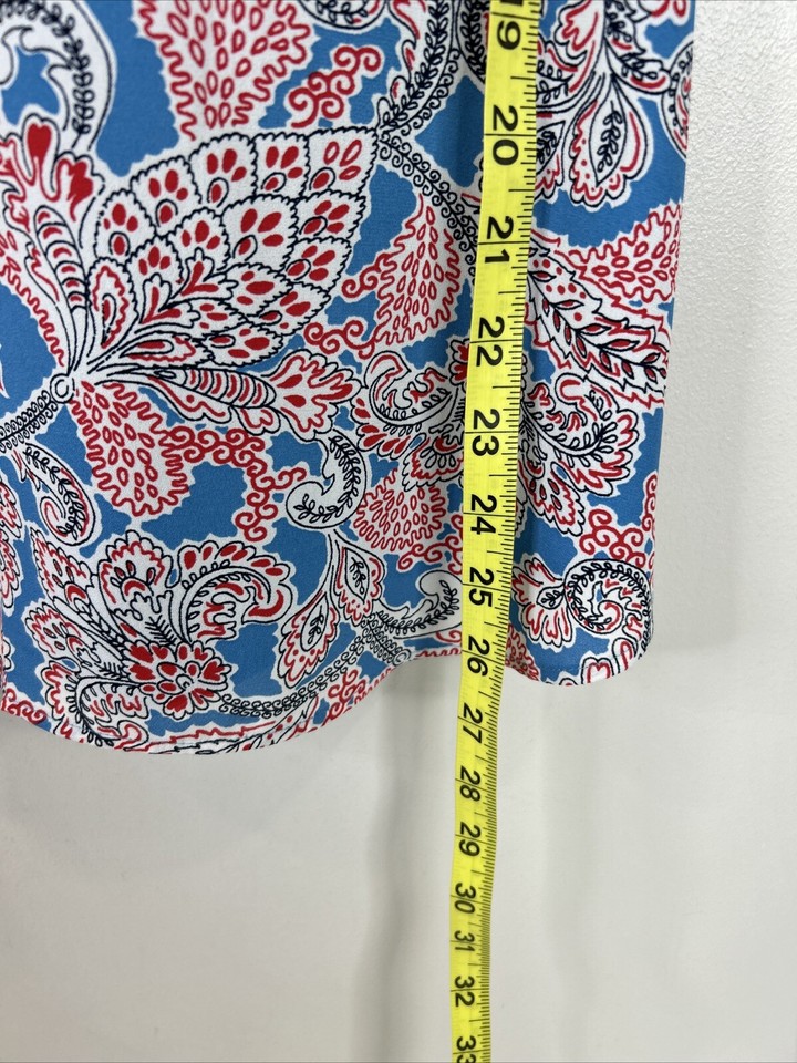 Loft Women’s L Blue Red Colorful Paisley Spaghetti Strap Cami Tank Top