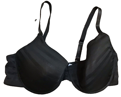 DELTA BURKE bra size 40DD style 4032-65 black stripe sexy romantic