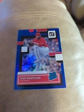 2022 Donruss Base Rated Rookie Holo Blue #31 Tony Santillan - Cincinnati Reds RC