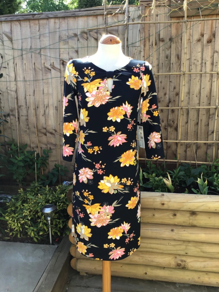 Black yellow floral dress best sale
