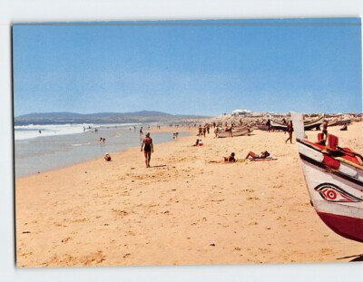 Postcard Costa Da Caparica Barco e Praia Portugal